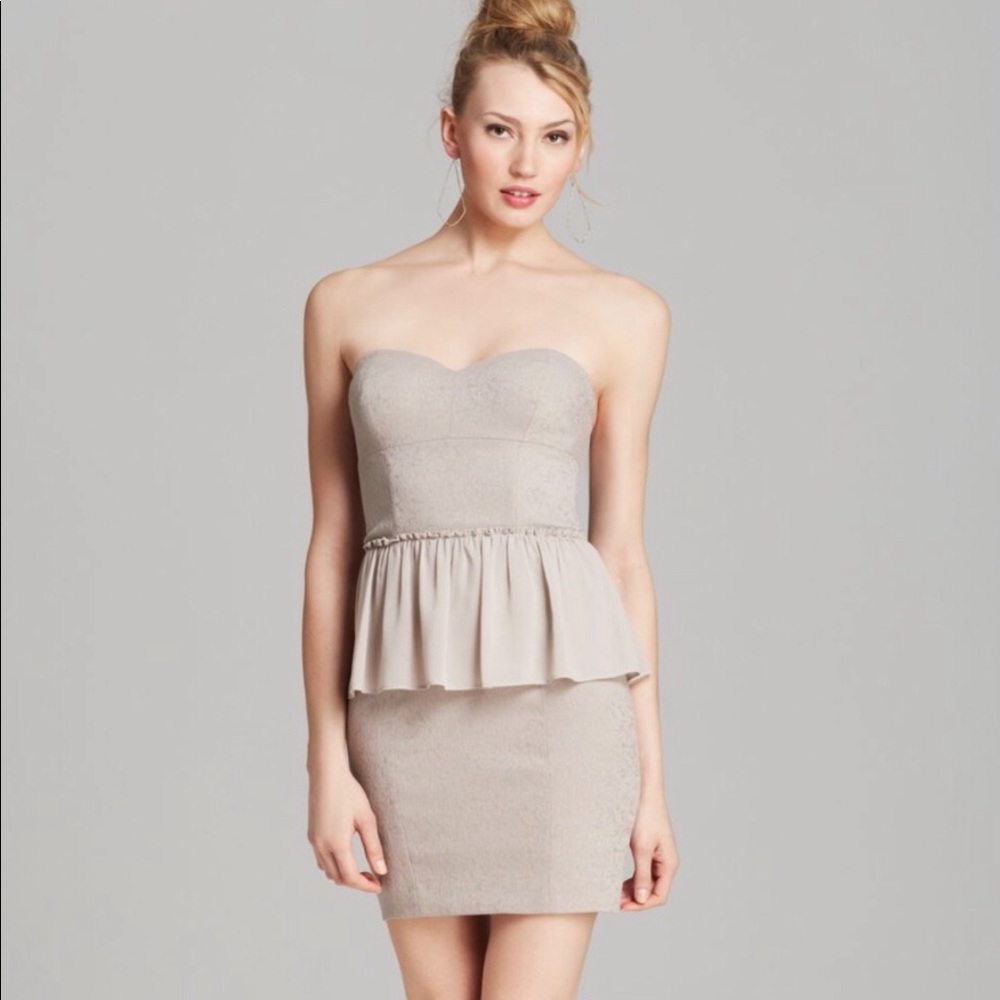 Guess Strapless Peplum Dress